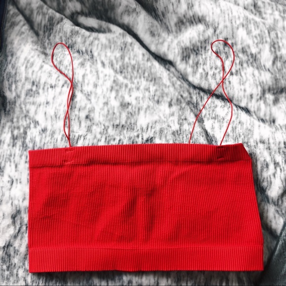 Urban Outfitters Other - Urban outfitters red bandeau ribbed strapless bra